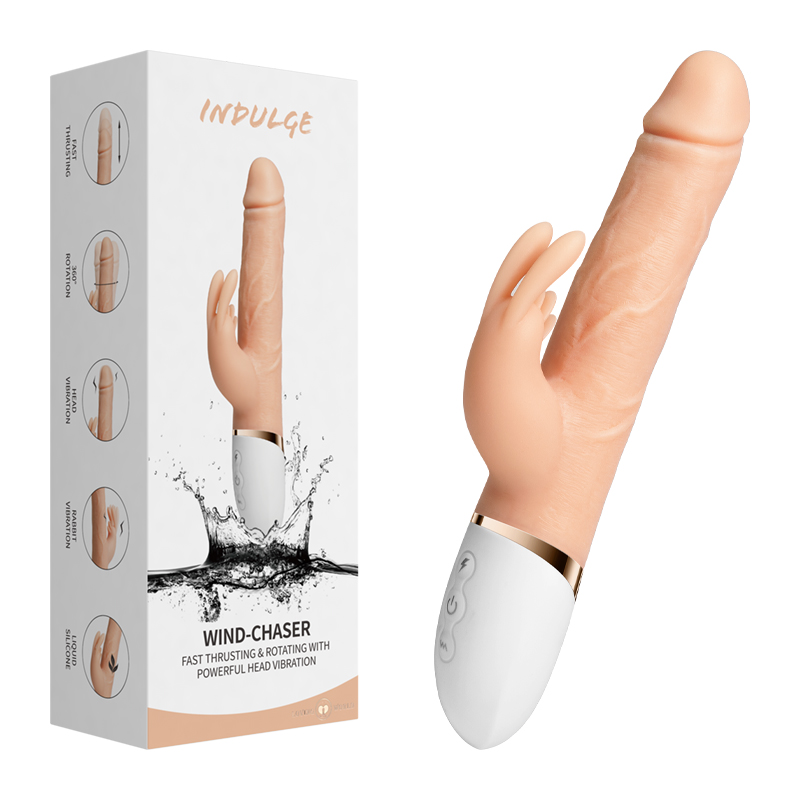 Vibrator realist de împingere și rotație