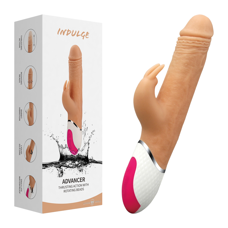 Vibrator Rabbit de împingere și rotație a margelelor